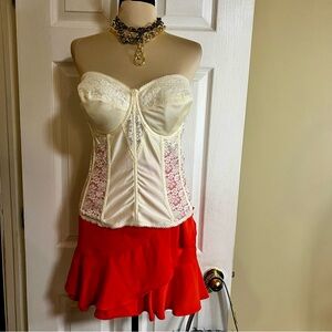 Dominique Lace Corset‎ Boning Bridal Formal Victorian Cosplay Strapless Bra 38DD